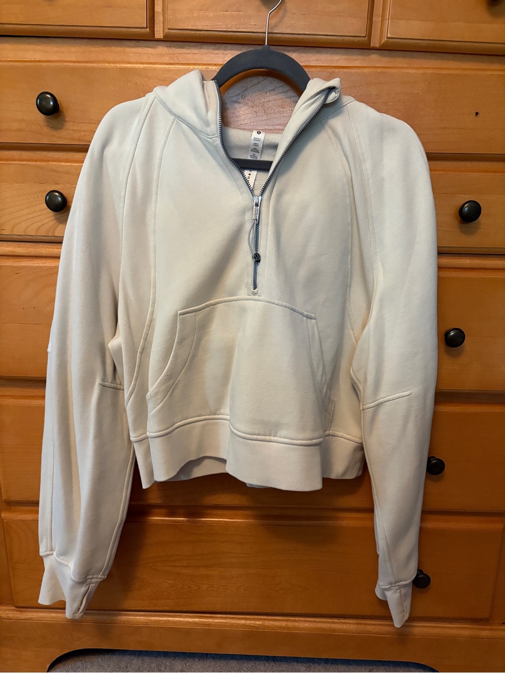 lululemon athletica Cream Scuba Half-Zip Hooded Pullover